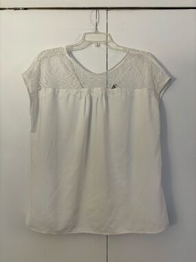 French Connection white lace top size L NWOT